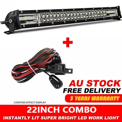 $46.98 • Buy DUAL ROW 22 Inch LED Light Bar SPOT FLOOD Off Road Work Driving Lamp +Wiring