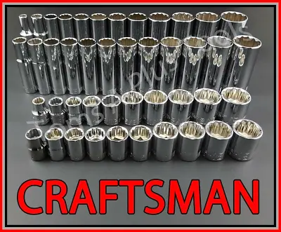 CRAFTSMAN TOOLS 44pc Short & Deep 3/8 SAE METRIC 12pt Ratchet Wrench Socket Set • $86.47