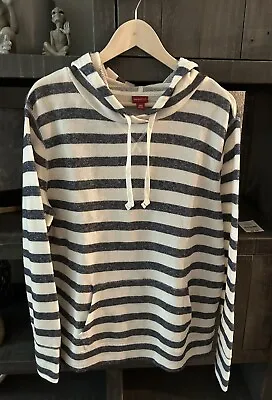 New: Merona/Target Women’s Striped Pullover Hoodie Blue/White Size XXL • $25.99