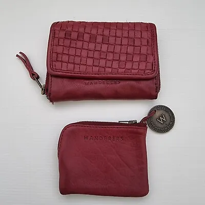 Wanderers La Montpellier Leather Wallet Barcelona Card Purse Burgundy Set • $39.11