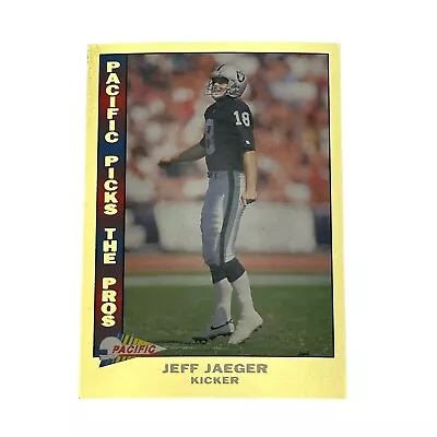 1992 Pacific Picks The Pros Gold Jeff Jaeger Los Angeles Raiders #22 Rare Card • $3.39
