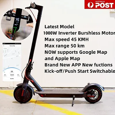 $539 • Buy Electric Scooter 1000W 45KMH 50KM Range Upgrad Model Support Google Apple Map