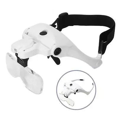 Headband Magnifier LED Light Head Magnifying Glass Visor Jeweler Reading Repair • $22.66