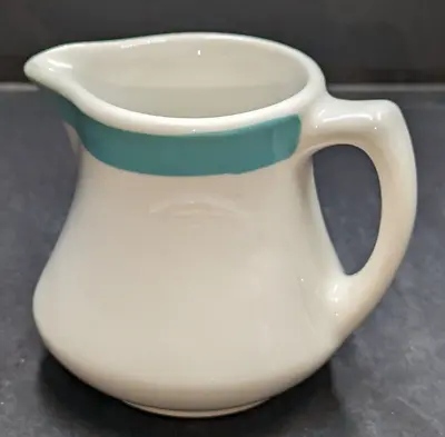 VTG 1938 Walker Vitrified China Creamer 3-38 Restaurant Railroad Ware Aqua Band • $12.50