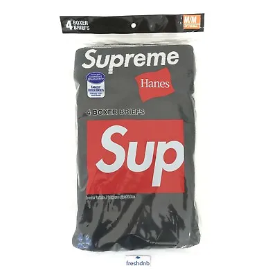 Supreme Hanes Boxer Briefs - Black - Medium - Pack Of 4 - TRUSTED SELLER • £59