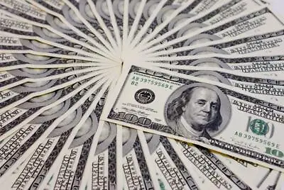 MONEY STACK GLOSSY POSTER PICTURE BANNER Hundred Dollar Bills Ben Franklin 2362 • $44.99