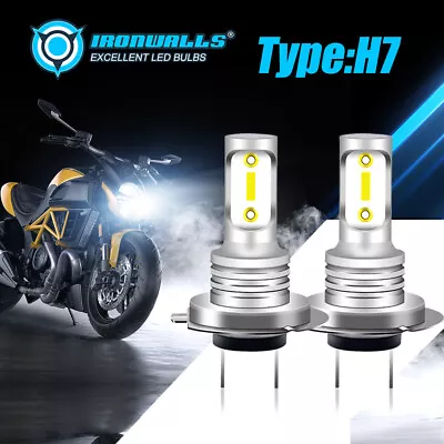 For Or Yamaha YZF-R6 YZF-R1 White H7 COB LED Motorcycle Headlight Bulbs Kit 100W • $17.98