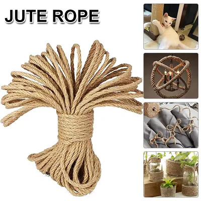 £5.98 • Buy Jute Hemp Rope Natural String Twine Craft Rope For DIY Cat Scratcher Gardening