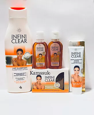 Infini Clear Body Lotion 500ml+2x Oils Of 60ml Each+soap & Tube Cream 5in1 • £43.99