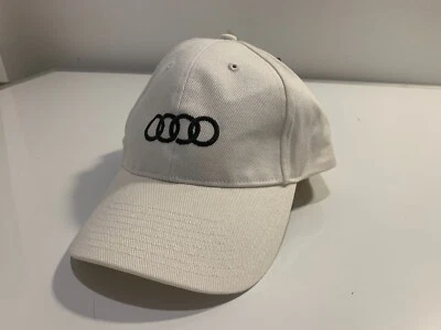 $24.50 • Buy AUDI Men’s Cap White 100% Cotton Embroidered Logo Spyder Brand - R8 Quatro