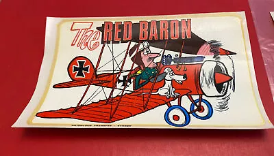 Vintage THE RED BARON  Decal/Transfer  Mid Century  Car Caravan Motor Bike • $8