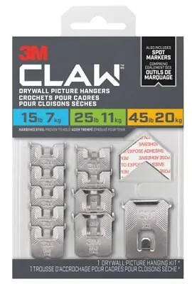 10Pk Assorted 3M Claw Picture Hanger Hook For Drywall Holds Up To 7kg 11kg 20kg • $59.99