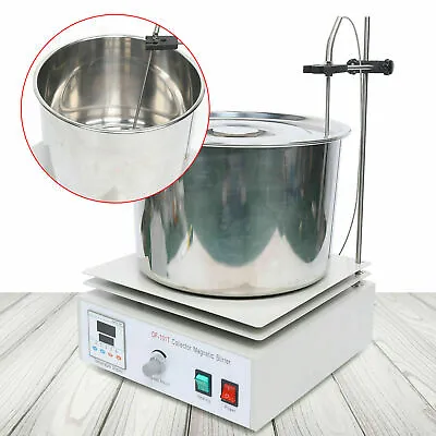 Digital Magnetic Stirrer Water Oil Bath Thermostat Heating Hotplate & 10L Barrel • $275