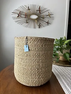 Pottery Barn Iringa Woven Basket Medium Natural New • $110