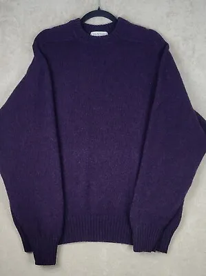 Vintage Heather Tweed Sweater Mens Pullover 100% Wool Shetland Purple Size XL • $24