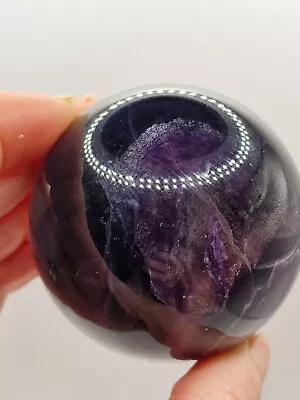 262g Blue Purple Fluorite Sphere Crystal Gemstone Rainbow  • £36