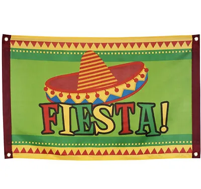 Mexican Party Fiesta Flag Decoration 90 X 60cm BBQ Summer Time • £8.49