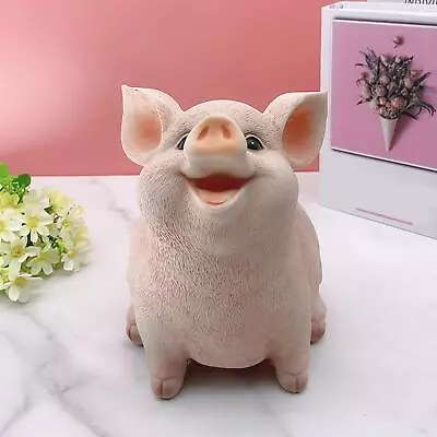 Pig Figurines Change Box Resin Lovely Piggy Bank For • £29.87