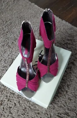 Ladies Magenta/Gold Evening Shoes By Next Size 5 Great Condition • £2.99