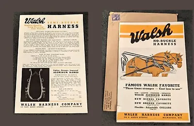 Vintage 1935 Walsh Harness Co. Harness Catalog & Brochure Horse Mule Tack RARE • $56