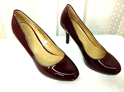 Merona Burgundy Patent Leather Heels Pumps Shoes Women's Size 5.5 • $17.77