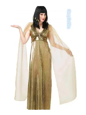 X-E3-5 Empress Nile Cleopatra Gold Egyptian Queen Costume Wigs Headpiece • £9.78