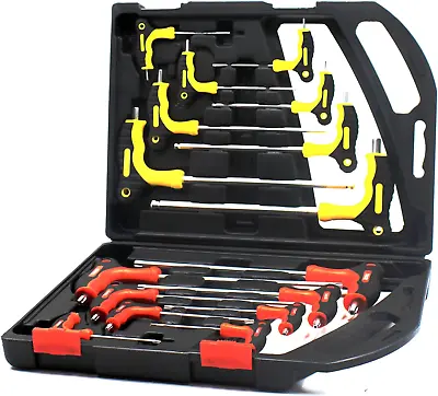 B Bochamtec 16PCS Metric T-Handle Allen Wrench Set Long Arm Torx Star Key And B • $31.09