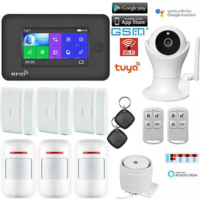 R31 Tuya APP WiFi GSM Wireless Kits Home Burglar Security Alarm System+IP Camera • $147.24