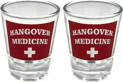 Black Ball Corp. Hangover Medicine - 2oz Novelty Shot Glass - 2 Piece Set • $17.09