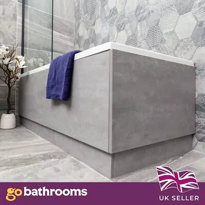 Concrete Grey 800mm Bathroom End Bath Panel | Can Be Cut To Size • £66.94