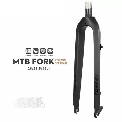 $175.89 • Buy MTB Bike Full Carbon Fiber Front Rigid Bicycle Lightweight Fork Straight Tube