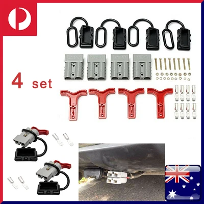 $18.90 • Buy 4SET 50 Amp Anderson Plug Style CONNECTORS HANDLE T-BAR DUST CAP COVER 12-24V OZ
