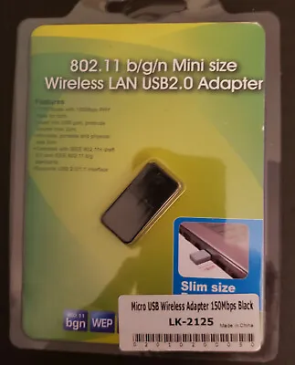 Micro USB2.0 Wireless LAN Adapter 150mbps Brand New Never Opened • $3.99