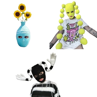 £30.20 • Buy Novelty Palm/Vase Hat Knit Balaclava Beanie Hat Women Outdoor Skiing Hiking Hat