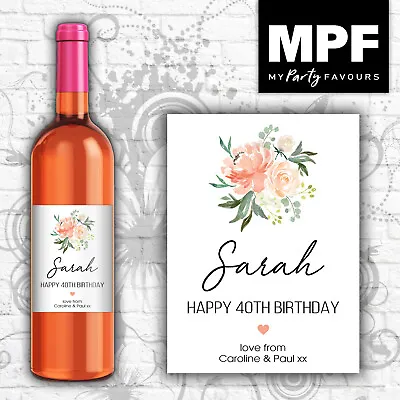 £3 • Buy Personalised BIRTHDAY Wine Or Champagne Bottle Label 18th 21st 30th 40th