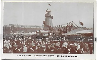 Early Vintage Postcarda Busy Timefairgroundhampstead Heathlondon • £3.99