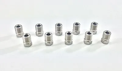 Stainless Metric Brake Line Invert Flare Nuts For 3/16  Tube. 10 X 1 Mm (10 Pc) • $20.50