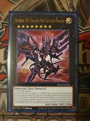 Number 107 Galaxy Eyes Tachyon Dragon MAGO-EN062 Rare Near Mint 1st Ed Yugioh  • £2.39