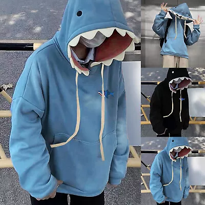 Women Cute Hoodie Long Sleeve Blue Kawaii Shape Hooded Pullover Sweatshirts • $31.92