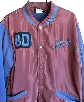 Y2K The Hundreds DRAWING LINES Maroon/Navy Snap Letter/Varsity Jacket/#80 XL • $25