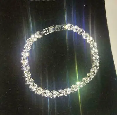£5.99 • Buy Womens Swarovski Elements Crystal Bracelet Bangle Silver Plated Women 925 New UK