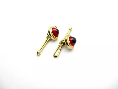 Vintage Krementz Jewelry Lot Red Shirt Studs Formal Tuxedo Bullet Cab Set Of 2 • $23.01