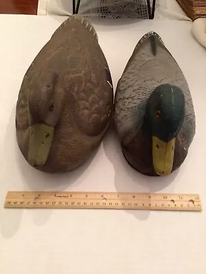 Pair Of Vintage J. C. HIGGINS Sears Roebuck Life Like Paper Mache Duck Decoys  • $99