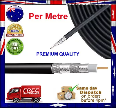 $2.89 • Buy TV Antenna/ Aerial/ Satellite Cable RG-6  PREMIUM QUAD COAX CABLE (PER  METRE)  
