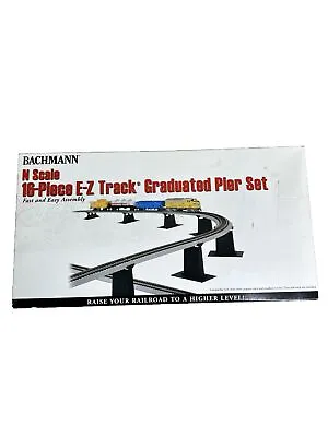 BACHMANN 44871 N SCALE E-Z TRACK GRADUATED BRIDGE PIER SET Ez Train BAC44871 NEW • $15