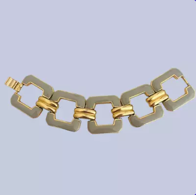 J. Crew Link Bracelet Gray Enamel Gold Tone • $24.99