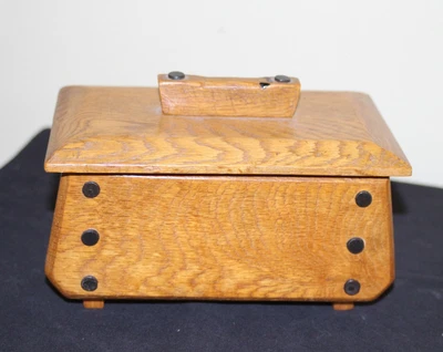 £10 • Buy Wooden Jewellery Box-Art Deco Style Studded Detail