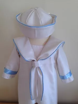 Sailor Suit Christening Outfit - Sailor Hat - Baptism Gown - Boys Wedding Outfit • £109.99