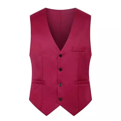 Men's Trendy Formal Business Slim Fit Casual Dress Vest Suit Tuxedo Waistcoat • $19.86