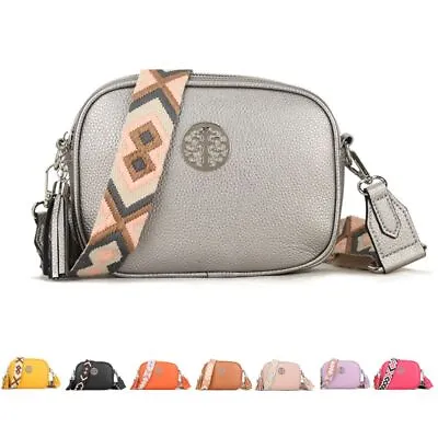 New Womens Tassel Charm Lightweight Casual Camera Handbag Shoulder Crossbody Bag • £18.99